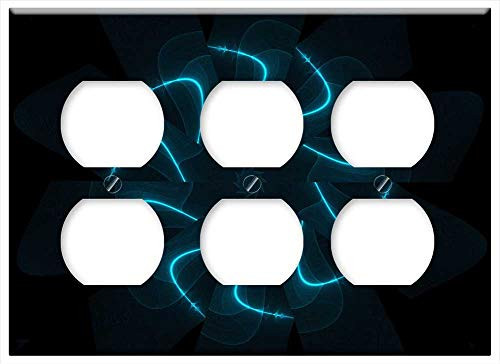 Triple Duplex Outlet Wall Plate Cover - Background Abstract Decorative Spiral Glow Page 9
