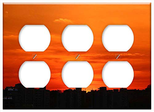 Triple Duplex Outlet Wall Plate Cover - Glow Life Apartments Sea In The Evening Sunset Triple Duplex Outlet Wall Plate Cover - Glow Life Apartments Sea In The Evening Sunset