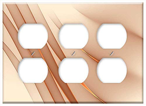 Triple Duplex Outlet Wall Plate Cover - Background Light Glow Abstract Art Creative 27