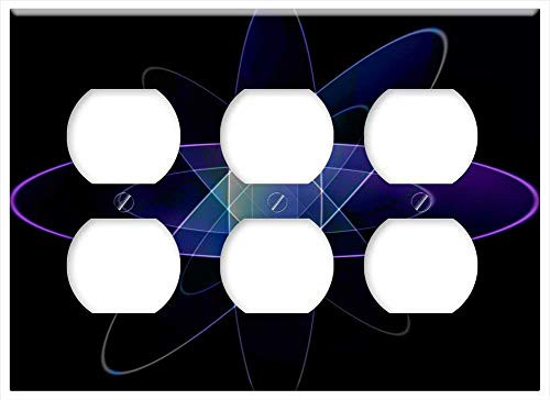 Triple Duplex Outlet Wall Plate Cover - Background Abstract Decorative Spiral Glow Page 8