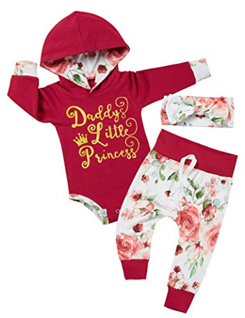 Baby Girl Clothes Cute Baby Girls Hoodie Pant Baby Girl Sweatsuit Toddler Infant Outfit 3Pcs Set 9-12 Months Flame Red Baby Girl Clothes Cute Baby Girls Hoodie Pant Baby Girl Sweatsuit Toddler Infant Outfit 3Pcs Set 9-12 Months Flame Red