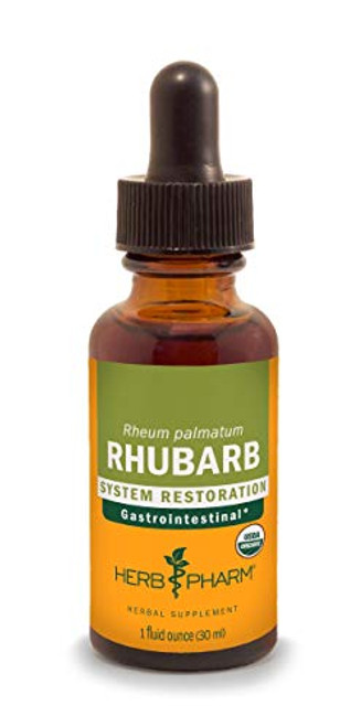 Herb Pharm Certified Organic Rhubarb Liquid Extract for Digestive System Support - 1 Ounce Herb Pharm Certified Organic Rhubarb Liquid Extract for Digestive System Support - 1 Ounce