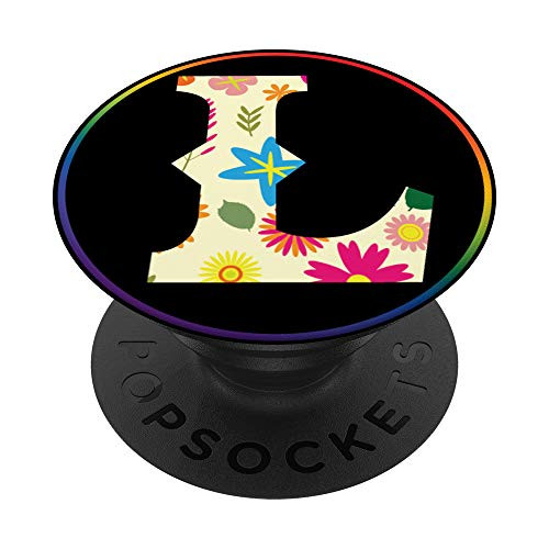 Initial L Floral Design Smartphone Accessories Letter L PopSockets Grip and Stand for Phones and Tablets