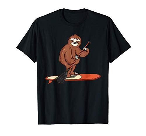 Funny Paddleboarding Sloth Paddle Board Stand Up Paddleboard T-Shirt