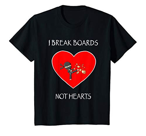 Kids Valentines Day Ninja I Break Boards Not Hearts T-Shirt T-Shirt