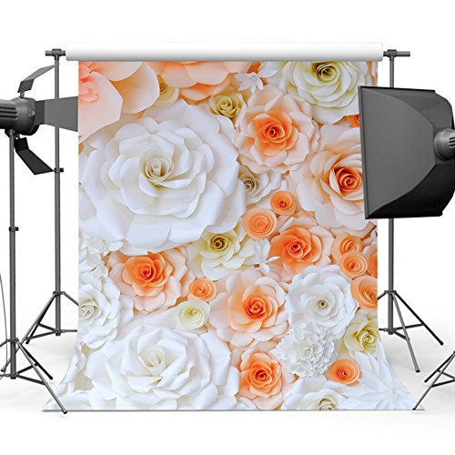 Mehofoto Orange White Flower Backdrop Floral Wall Photography Background 5x7ft Wedding Bridal Shower Backdrops for Photo Studio Props Mehofoto Orange White Flower Backdrop Floral Wall Photography Background 5x7ft Wedding Bridal Shower Backdrops for Photo Studio Props