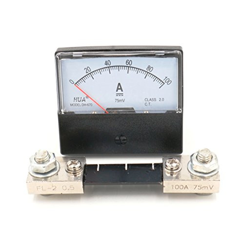 Baomain DH-670 DC 100A Analog Amp Panel Meter Current Ammeter with 75mV Shunt