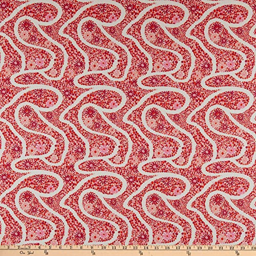 Figo Glasshouse Garden Path Red Multi Quilt Fabric By The Yard