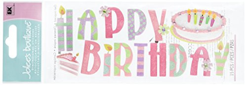 JOLEES Boutique Title Wave Stickers, Happy Birthday