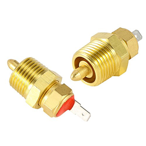 Fan Thermostat Temperature Switch for Electric Fan 185 175, Gold Thermostat Switch Fan Electric Engine Cooling Fan Thermostat Temperature Sensor Switch with 3/8" Pipe Thread for 10" 12" 14" 16" Fan