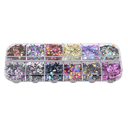 Idiytip Nail Glitter Sequins Nail Flakes Glitter Sticker Manicure Colorful Nail DIY Decals Decoration for Nail Art