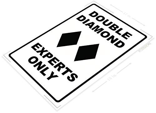 PosterGlobe Poster B925 Double Diamond Experts Only Ski Slopes Lift Lodge Resort Expert 12" x 18"