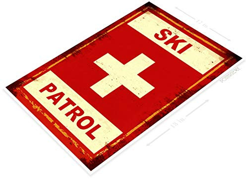 PosterGlobe Poster B940 Ski Patrol Rustic Ski Slopes Lift Lodge Resort Cabin Cottage 12" x 18"