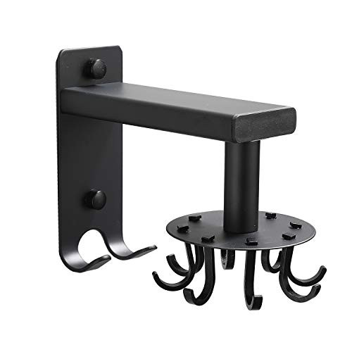 Ascotahoo Wall-mounted Utensils Hanger, Adjustable Rotating Hooks, Space-Saving Kitchen Rack Wall Hooks with 8 Removable Hooks  and  2 Hanging Hooks Heavy Duty for Spoon Cutting Board Towel Pot Pan