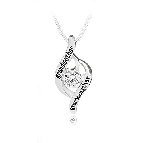 Gift for Grandma Granddaughter Heart Pendant Necklace Grandma Granddaughter Charm Necklace Gift for Granddaughter Grandmother