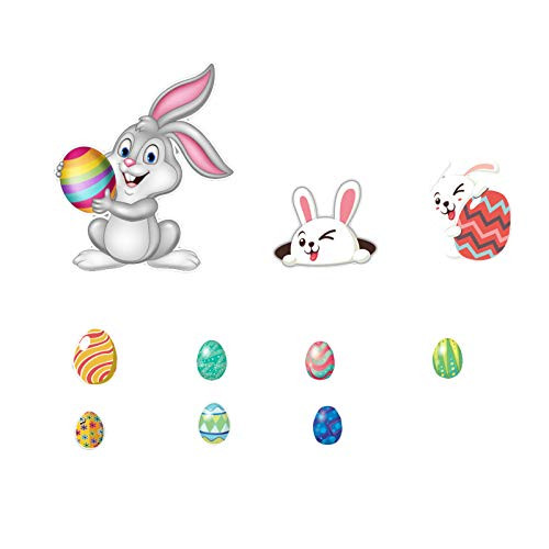 oenbopo Easter Refrigerator Magnets Decoration Easter Bunny Magnetic Refrigerator Sticker Easter Wall Door Floor Decor Removable for Window Decoration