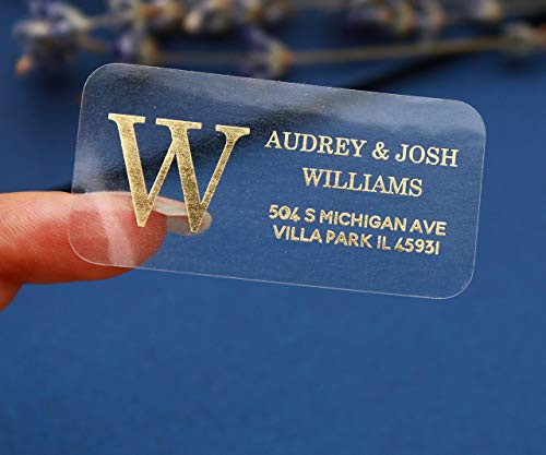 Custom Gold Foil Return Address Labels Clear Address Labels Rose Gold Silver Address Sticker