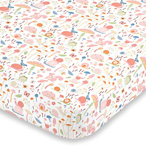 NoJo Spring Garden Pink, Green, Orange and Ivory Super Soft Mini Crib Sheet, Pink, Green, Orange, Ivory NoJo Spring Garden Pink, Green, Orange and Ivory Super Soft Mini Crib Sheet, Pink, Green, Orange, Ivory