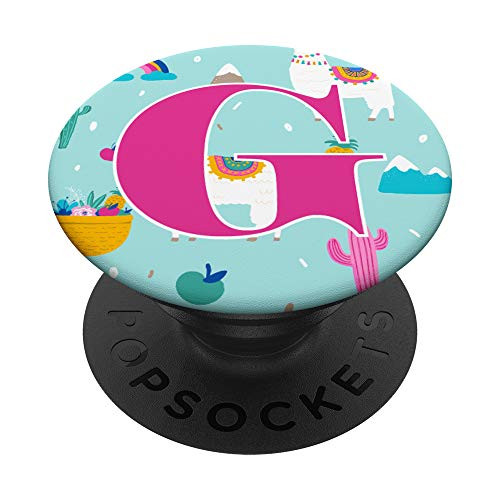 Llama and Alpaca Pattern Letter G Initial PopSockets PopGrip: Swappable Grip for Phones  and  Tablets