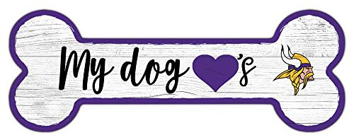 Fan Creations NFL Minnesota Vikings Unisex Minnesota Vikings Dog Bone Sign, Team Color, 6 x 12