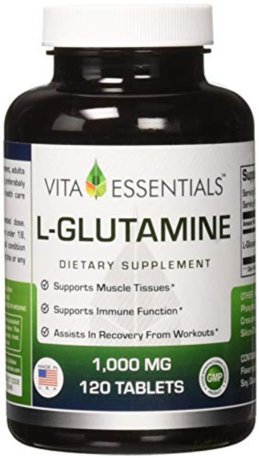Vita Essentials L-glutamine 1000 Mg Tablets, 120 Count Vita Essentials L-glutamine 1000 Mg Tablets, 120 Count