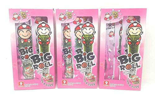 Tao Kae Noi Big Roll Grilled Seaweed Roll Kimchi Flavored 27g, 3 Pack