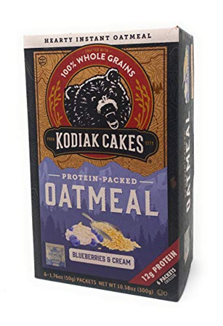 Kodiak Cakes Protein Packed Unleashed Oatmeal Blueberries  and  Cream - 6 packets