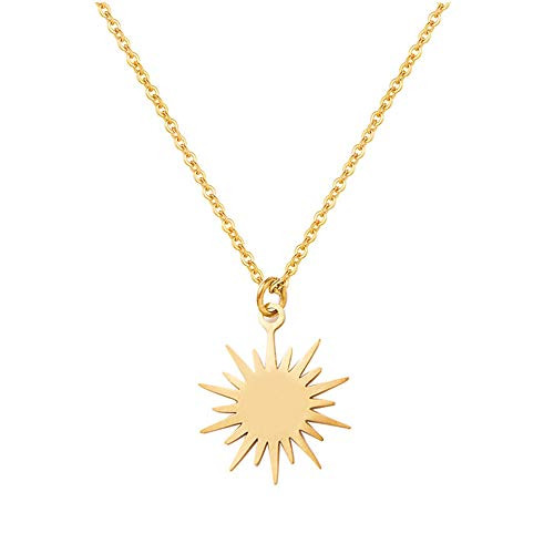 KaFu Handmade Tiny Gold Choker Necklaces -14K Gold Plated Personalized Moon Pendant Jewelry Dainty Round Coin Necklaces for Women Girls Gifts for Her (Necklaces-3)