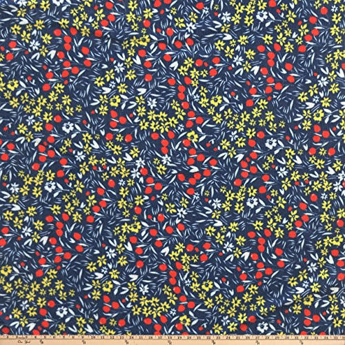 Preview Textile Group Petite Garden Rayon Challis Floral Navy Fabric by the Yard Preview Textile Group Petite Garden Rayon Challis Floral Navy Fabric by the Yard