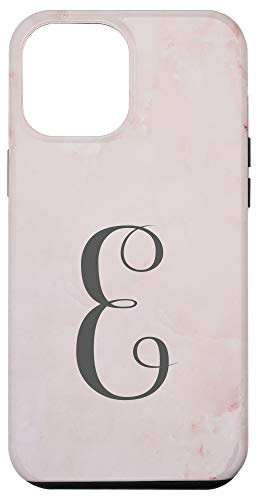 iPhone 12 Pro Max Initial E Rose Pink Letter E Monogram Girls Gift Phone Case