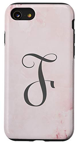 iPhone SE (2020) / 7 / 8 Initial F Rose Pink Letter F Monogram Girls Gift Phone Case