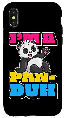 iPhone X/XS I'm A Pan Duh Panda Pansexual Pride Flag Gift LGBTQ Rights Case