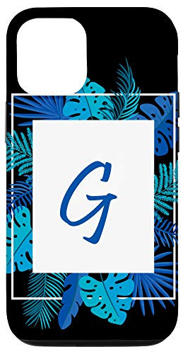 iPhone 12/12 Pro Letter G Floral Frame Name Initial Cute Flower Lover Gifts Case