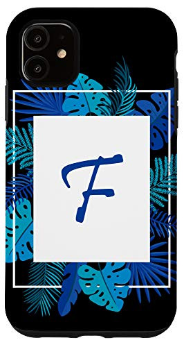 iPhone 11 Letter F Floral Frame Name Initial Cute Flower Lover Gifts Case