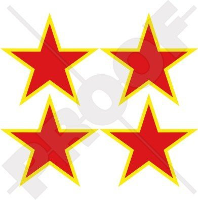 RUSSIA Russian AirForce USSR Soviet Type 2 Red Star Aircraft Roundels 2" (50mm) Vinyl Stickers, Decals x4