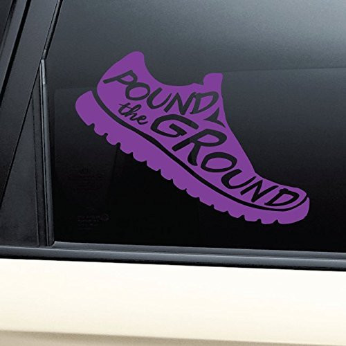 Nashville Decals Pound The Ground 5k 10k 13.1 26.2 Marathon Runner Vinyl Decal Laptop Car Truck Bumper Window Sticker - Purple