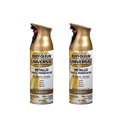 Rust-Oleum 314560A2 Universal All Surface Metallic Spray Paint, 2 Pack, Satin Bronze, 2 Count