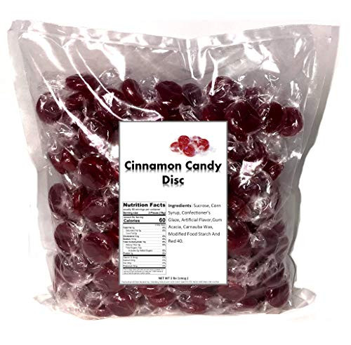 Cinnamon Candy Disc 3 LB bag , bulk candy individually wrapped , Approximately 240 pieces