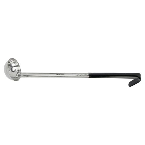 HUBERT 1 oz Ladle Stainless with Black Handle - 12"L
