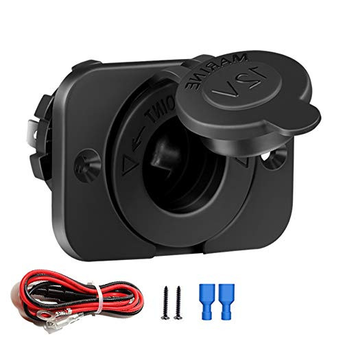 FENGWANGLI Cigarette Lighter Socket Car Marine Motorcycle ATV RV Lighter Socket Power Outlet Socket Receptacle 12V DC Flush Mount with Wire Waterproof Plug