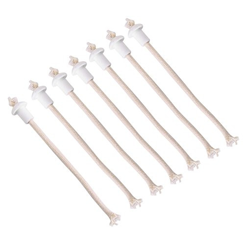 7Pcs Heat-Resistant Kerosene Wick Oil Lantern Wick Natural Cotton Core Candle Wicks Replacement for Ceramic Holders Torch Wine Bottle Oil Candle Lamp Fiber Glass