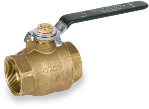 Smith-Cooper International 8170L Series Brass Ball Valve for Potable Water Service, Inline, Lever Handle, 1/2" NPT Female