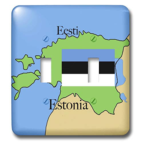 3dRose lsp_37584_2 The Map and Flag of Estonia with Estonia Printed in English and Estonian Double Toggle Switch 3dRose lsp_37584_2 The Map and Flag of Estonia with Estonia Printed in English and Estonian Double Toggle Switch
