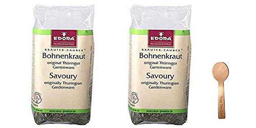 Edora Bohnenkraut Savory Herbs .7 oz (Pack of 2) Bundled with PrimeTime Direct Spoon in a PTD Sealed Bag