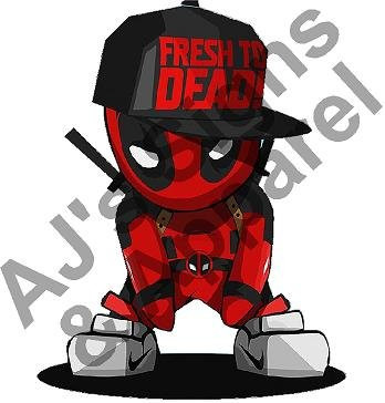 AJ's Signs  and  Apparel Fresh Deadpool Vinyl Sticker,Cars Trucks Vans Walls Laptop
