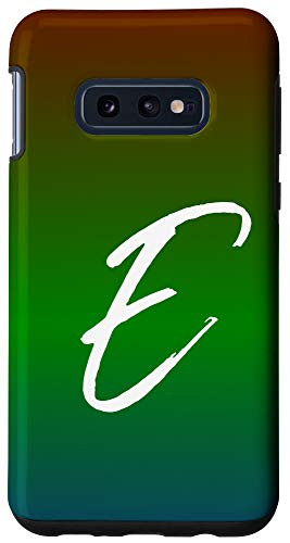 Galaxy S10e Initial E Blue Green Red Gradient Phone Case Green Letter E Case