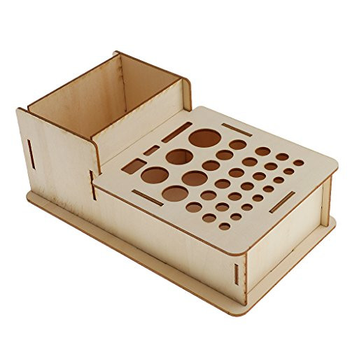 Wood Leather Craft Tools Holder Rack Stand Leather Stamp Punch Tools Storage Box Organizer  1