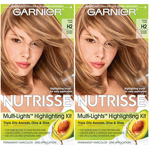 Garnier Hair Color Nutrisse Nourishing Creme, H2 Golden Blonde, 2 Count