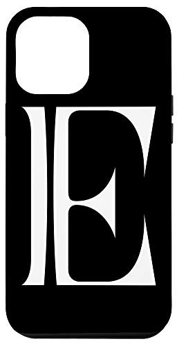 iPhone 12 Pro Max Initial E Phone Case Black Varsity Style Monogram Letter E Case