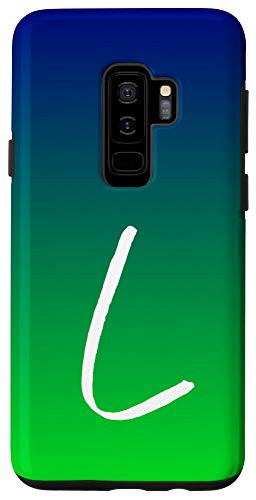 Galaxy S9Plus Blue to Green Gradient Initial L Phone Case Green Letter L Case